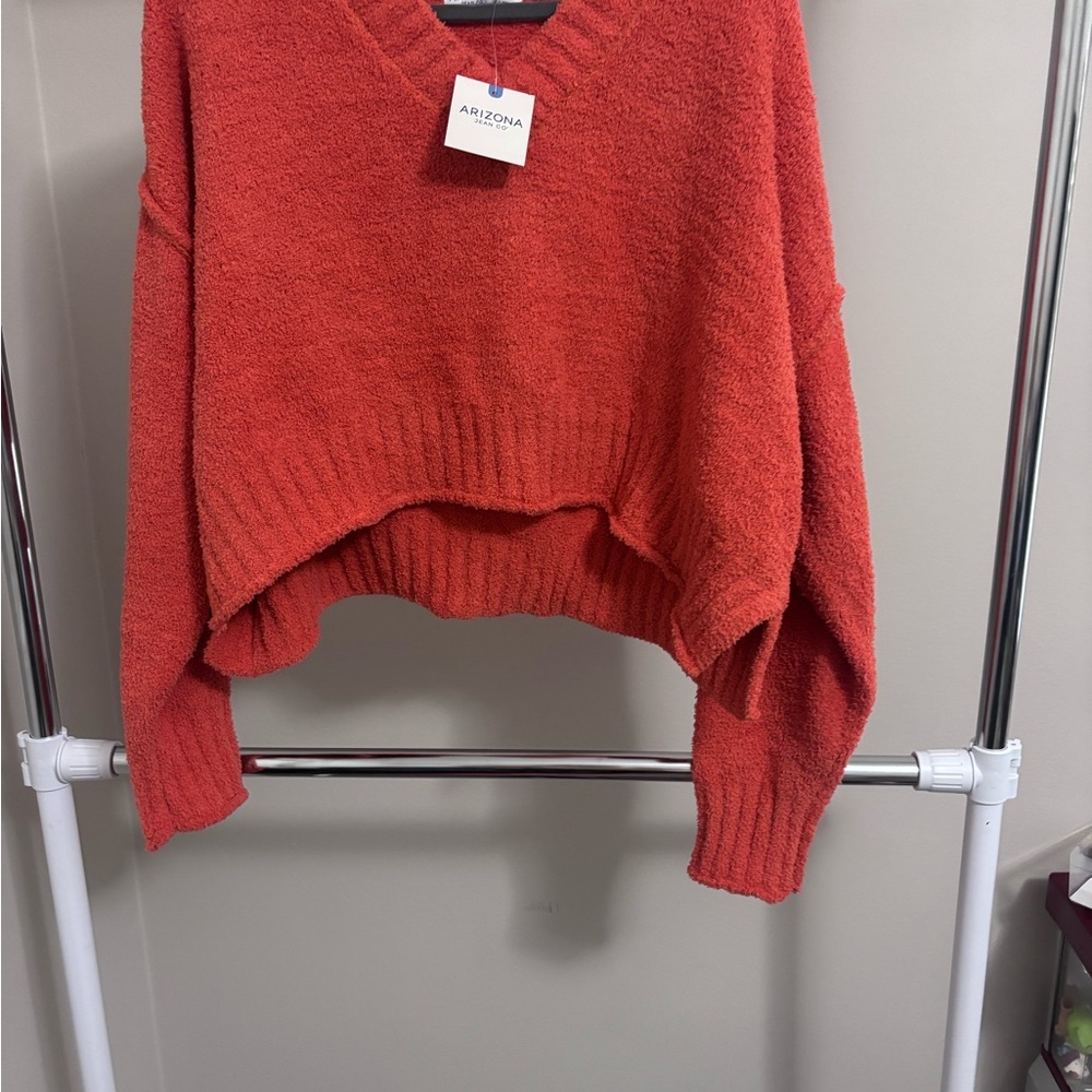 Arizona Jean Company Women's V-Neck Sweater in Vibrant Red